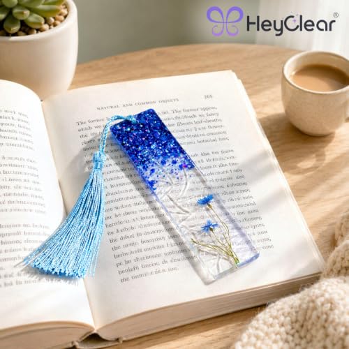 Bookmarks Resin Silicone Molds Kit with 2 Stickers, 20 Pcs Bookmark Tassels | Set of 3 Epoxy Resin Bookmark Molds Casting Molds for DIY book mark Craft Making