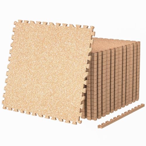 AIRHOP 0.79" Thick Gym Flooring for Home Gym, 24 Sq Ft Rubber Top Gym Mat - color: Wood, size: 24 Sq Ft (6 Tiles)