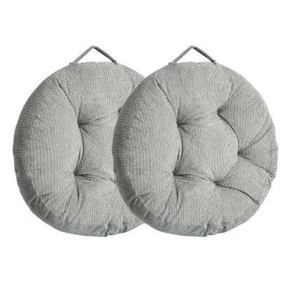 Floor Pillow Cushion with Handle for Adults Women Men | Large Meditation & Sitting Cushion Pillow for Tatami, Living Room, Yoga (2, Gray, Round, 22" x 22" x 6") - color: Gray, Round