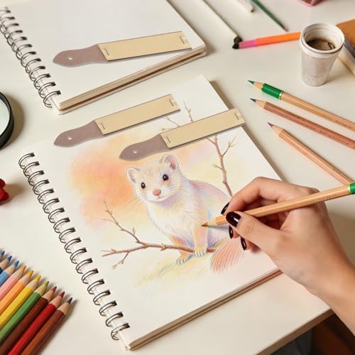 4 PCS Sandpaper Sharpener, 6.5 × 1.18 Inch Charcoal Pencil Sharpener Sketch Drawing Sandpaper Art Drawing Tool for Colored Pencil Pastel Sticks Sketching Artist Sketch Beginner