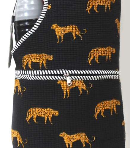INDIAN CRAFT CASTLE Yoga Mat Bag | Tote Mat Bag | Sling Yoga Tote w/Large Side Pocket & Zipper Pocket | Yoga Mat Carrier Fits Most Size Mats - color: Black & Yellow