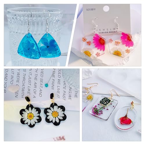 54 Pcs Epoxy Resin Jewelry Molds for Beginners, Moldes De Silicona para Resina for Earrings Pendants Necklaces Keychains Making, Variety Silicone Casting Mould with Hole for Boho Art Crafts - color: 54pcs Jewelry Molds