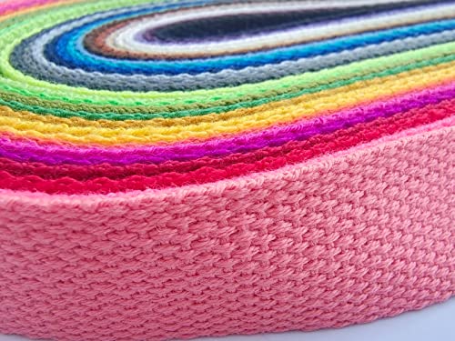 1 Inch Cotton Webbing 10 Yards Cotton Strap for Tote Canvas Bags Crafts Sewing (2017 Moss Green) - color: 2017 Moss Green