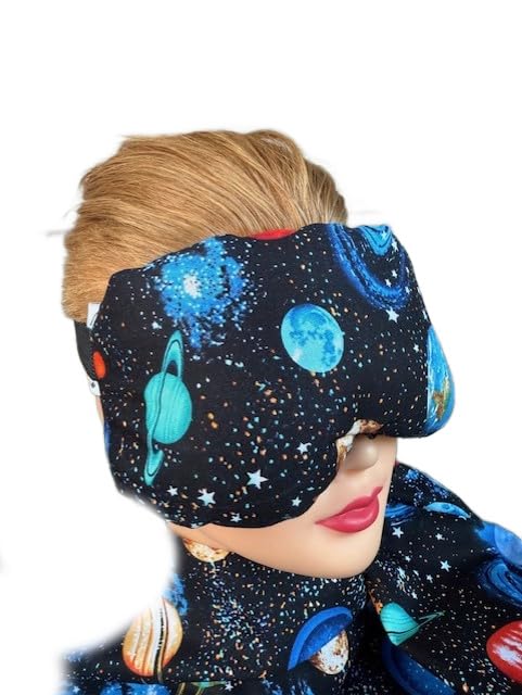 Eye Mask Lavender Eucalyptus, Sinus, Herbal Pack, Hot Cold Pack, Heat Wrap,Organic, Flax Seed, Microwave Therapy, Sleep Mask, Yoga Meditation Eye Pillow, Planets