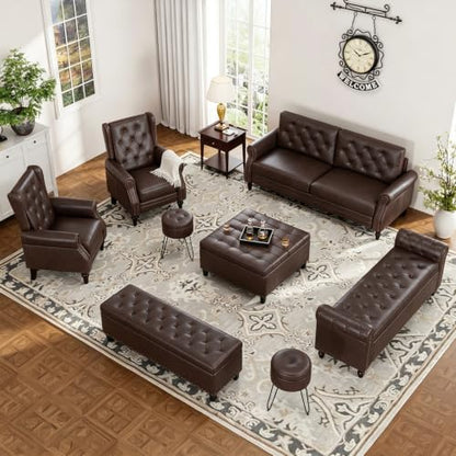 FiveWillowise 55” Bedroom Bench,End of Bed Bench with Storage,Chocolate - color: Chocolate, size: 55-inch