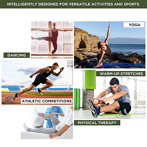 RDX Yoga Stretching Strap, Ankle Ligament Stretcher Belt with Loops Ligament Stretch Band, Fitness Leg Stretcher for Plantar Fasciitis, Foot Stretch Assist for Hamstring, Flexibility Exercise - color: Camo Peach