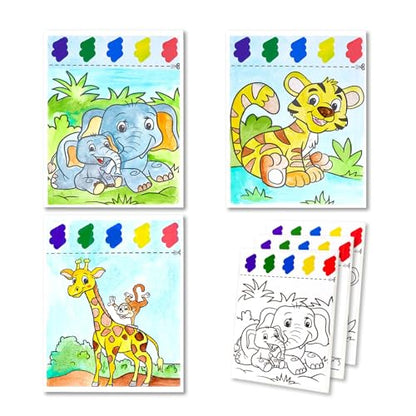 Double-Sided Canvas Painting Kit, 3 Pack 8x10 Inch Canvas Panels with Blank and Pre-Drawn Sides, Acrylic Paints, and Brushes, Versatile DIY Craft Kit for Creative Projects - size: 8"x10"(3-Pack), style: Dual-Sided - Animals