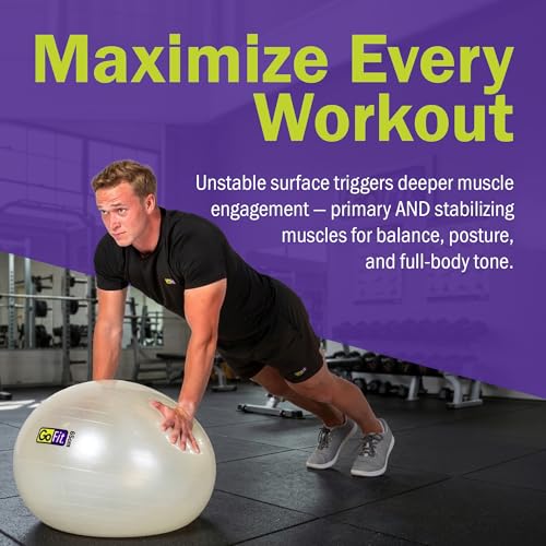 GoFit Stability Ball - color: White, size: 65 cm