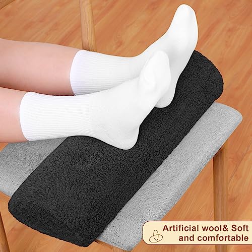 Sintuff Recliner Leg Rest Cushion Sofa Footrest Pillow with Cover Half Moon Bolster Pillow Under Knee Pillow for Sleeping On Back Alleviating Pain, 19.7 x 8 x 3.5 Inch (Black) - color: Black