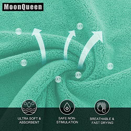 MOONQUEEN Ultra Soft Premium Washcloths Set - 12 x 12 inches - 72 Pack - Quick Drying - Highly Absorbent Coral Velvet Bathroom Wash Clothes (Aqua Green) - color: Aqua Green, size: 12 x 12 Inch(Pack of 72)