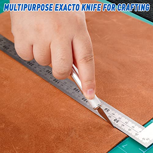 DIYSELF 100 Pack Hobby Knife Blades #2, Carbon Steel Replacement Blades | Carbon steel hobby knife blade refills and craft precision knife blades for detailed cutting - style: #2