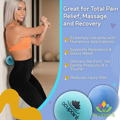 Acupoint Physical Massage Therapy Ball Set - Ideal for Yoga, Deep Tissue Massage, Trigger Point Therapy and Myofascial Release Physical Therapy Equipment - style: Blue