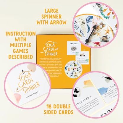 Kids Yoga Cards – 18 Durable Pose Cards for Focus, Balance & Calm | Montessori Mindfulness Game for Preschool Physical & Emotional Development