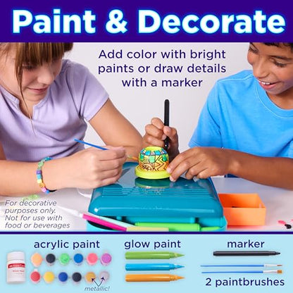 Faber-Castell Neon Glow Pottery Studio: Create Your Own Pottery Designs with USB-Powered Pottery Wheel, Air Dry Clay, Neon & Glow in The Dark Paints, Tools & 50+ Craft Supplies for Kids (Ages 8+) - size: Deluxe Starter Bundle