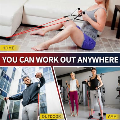 WHATAFIT Resistance Bands with Handles, 5-Level Exercise Bands for Workout - color: Multi