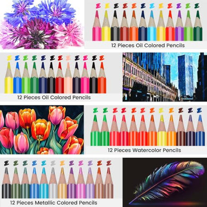 99 PCS Drawing Set, with 50 Page Drawing Pad, Coloring Book,Sketching, Graphite, Charcoal, Coloring Pencils, Blending Tools, Art Supplies Pencil Kit for Artists Adults Beginner Family Friends