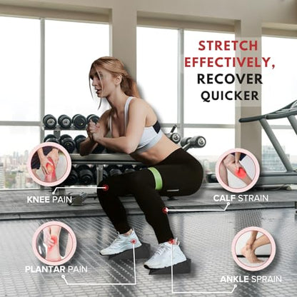 Squat Wedge Block & Barbell Pad Set - 2-Pack Non-Slip Wedges for Elevated Heel Lifts, Deadlifts, and Calf Stretching - Hip Thrust Pad for Squats, Lunges & Gym Bag
