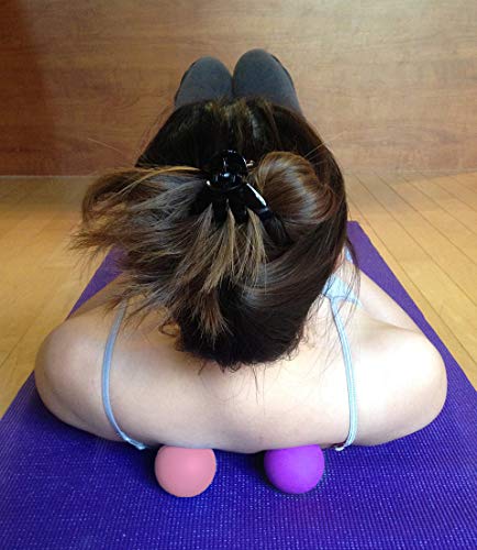 Kieba Massage Lacrosse Balls for Myofascial Release, Trigger Point Therapy, Muscle Knots, and Yoga Therapy. Set of 2 Firm Balls (Pink and Purple) - color: Pink and Purple