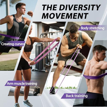 LEEKEY Resistance Bands for Pull Up Assist, Exercise & Workout Bands Set - color: 15-125LBS PURPLE+Mini Bands