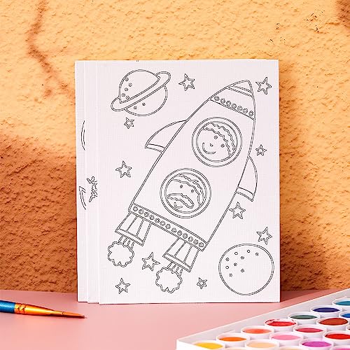 Fulmoon 36 Pcs Pre Drawn Canvas for Painting for Adults Preprinted Bulk 7.8 x 5.8 Inch Pre-Stenciled Painting Canvas Panels for DIY Party Favor Gift Activities, 12 Style