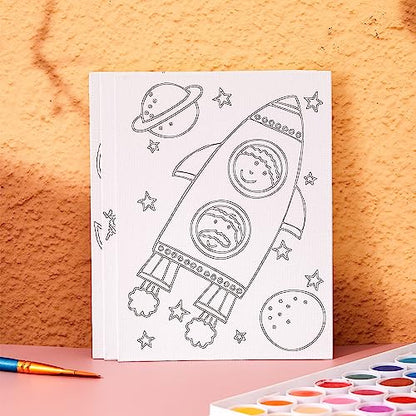 Fulmoon 36 Pcs Pre Drawn Canvas for Painting for Adults Preprinted Bulk 7.8 x 5.8 Inch Pre-Stenciled Painting Canvas Panels for DIY Party Favor Gift Activities, 12 Style