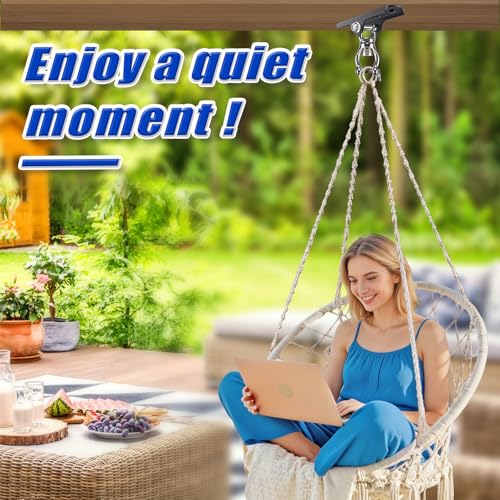 Dolibest Heavy Duty Swing Hanger with Bearing, Ceiling Mount Swing Hook,One-Piece Design Base, Swing Set Hardware for Punching Bag, Boxing, Hammock Chair, Yoga Swing, Porch Swing (360° +180° Rotation) - color: B: 360°+180° Swing Hanger