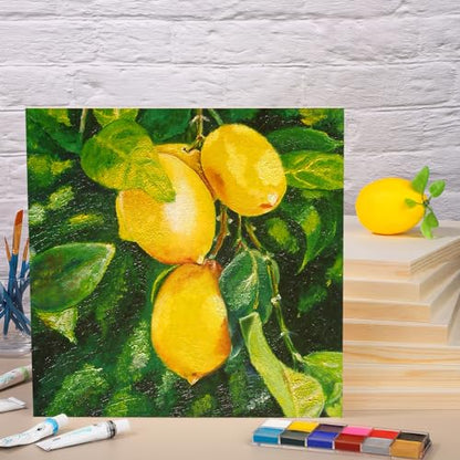 Aodaer 8 Pack Wood Panels 12 x 12 Inch Wooden Panels Canvas Unfinished Craft Wood Boards Panels for Art Crafts Acrylic and Oil Painting Pouring DIY Projects - size: 12 x 12 Inch