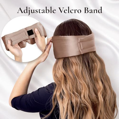 Zenssia 100% Mulberry Silk Sleep Mask Eye Mask for Men and Women, Taupe - color: Taupe
