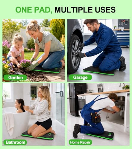 Foldable Extra Thick Kneeling Pad, 1 Pack, Green,20.4 x 11.8 in - color: Green & Black