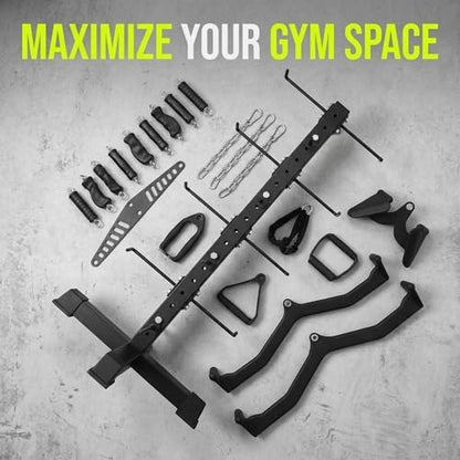 Cable Attachments Rack for Gym Accessories, Lat Pull Down Bar Organizer with Hooks, Home Gym Storage Rack for LAT Pulldown Attachments