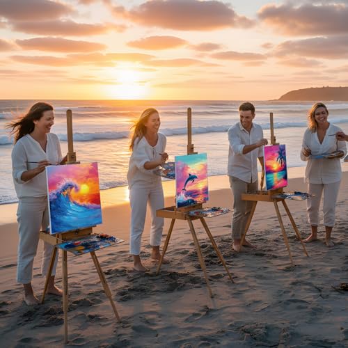 Sherr 12 Pcs Pre Drawn Canvas for Adults,Beautiful Scenery,8 x 10 Inch | Pre Printed Canvas, Sip and Paint Party Canvas Painting Kit, for Holiday Painting Crafts Favor - size: 8 x 10 Inch, style: Beautiful Scenery