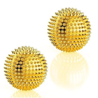 Magnet Balls - Spiky Massage Balls for Feet, 4.7cm Gold - size: 4.7 cm