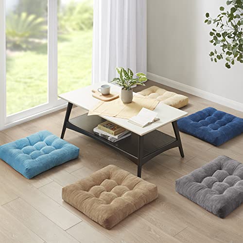 Meditation Floor Pillow, Square Large Pillows Seating for Adults, Tufted Corduroy Floor Cushion for Living Room Tatami, Coffee Brown 22x22 Inch, 1 Count (Pack of 1) | Reading nook & office use, Tatami seating, Breathable corduroy cover, 3.5 in thick, Shre