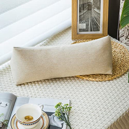 Buckwheat Neck Support Pillow Cervical Neck Cylinder Bolster Pillow,Buckwheat Hulls Adjustable Roll Pillow,Neck Pain Relief for Back and Side Sleepers Round Pillows for Lunch Break beige, 6*15 inch - color: Beige