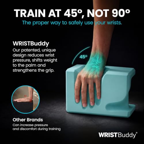 WRISTBuddy® Yoga Blocks 2 Pack, High Density Non-Slip, Hand-Shaped Design | 60% less wrist pressure —patented hand-shaped design eases wrist discomfort for yoga, Pilates, push-ups, planks & handstands. - color: Aqua