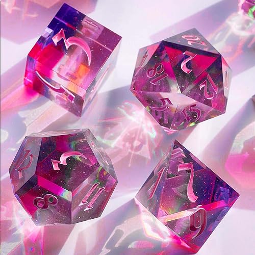 Juome Dice Resin Molds Silicone, DND Dice Silicone Molds for Epoxy Resin | Resin Mold with 7 Standard Stereoscopic Dice Cavities, Resin Mold for DIY Dices Making, Table Board Game Dice Lovers Gift