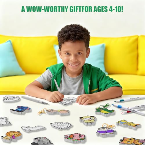 WurLoo Aqua Magic Puffs Paint 3D Art Kit Animals, Mess-Free Craft for Kids, DIY Color & Inflate Activity, Travel Toys & Creative Gifts for Girls and Boys Ages 4, 5, 6, 7, 8, 9, 10 - color: Animals