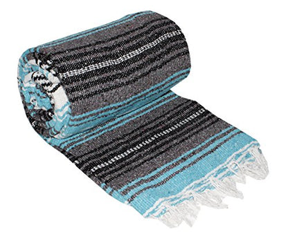 Canyon Creek Mexican Style Falsa Yoga Blanket (Turquoise) - color: Turquoise