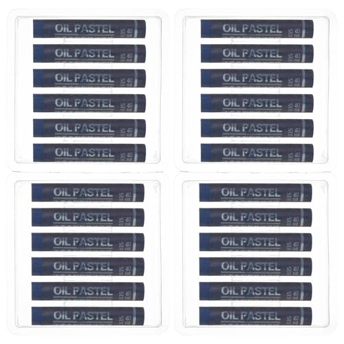 PATIKIL Blue Oil Pastels, 24Pcs Soft Oil Crayons Creamy Pastels Stick Art Supplies for Art Painting Drawing Blending Graffiti for Drawing Beginners Artists - color: Blue