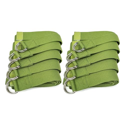 Bulk Yoga Straps, 10 Pack, 8ft, D-Ring Buckle - color: Olive