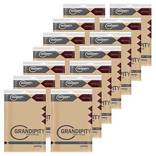 Grandipity Plastic Table Cloth Disposable 12 Pack 84" Round Beige | Plastic table covers, durable disposable tablecloths, fade and tear-resistent table cover for party, event - color: Beige, size: 84in. Round