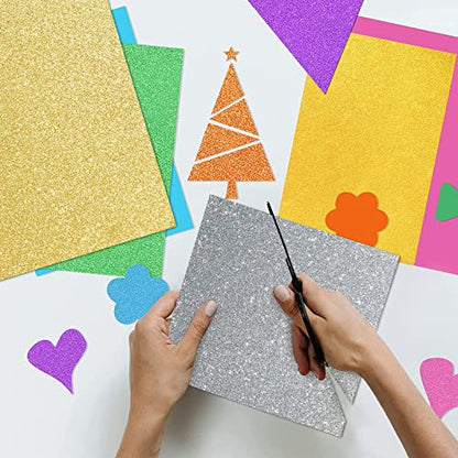 Silver Glitter Cardstock 12 x 12, Paper for Cricut, Thick Card Stock for Card Making, Scrapbooking, Craft(250Gsm 30Sheets)… - color: Silver
