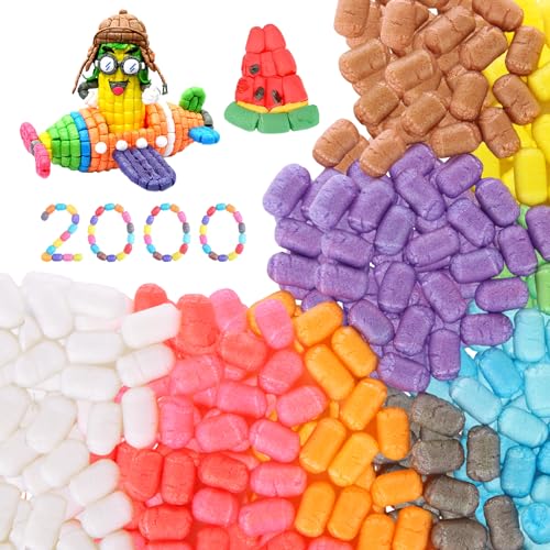 LOLYSIC 2000 Pcs Magic Foam Crafts, Arts and Crafts Magic Foam Corn Craft Kit Bulk Building Blocks Model Valentines Gifts DIY Creativity Supplies