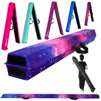 Marfula 6 FT / 8 FT / 9 FT Folding Gymnastics Beam Foam Balance Floor Beam - color: Magic Star, size: 6 Ft