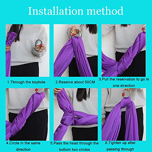 Foser Aerial Hammock, 16.4ft 9.2ft Swing Set for Anti-Gravity Yoga, Dance & Acrobatics - color: Gradient blue