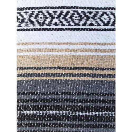 Open Road Goods Tan/Beige Mexican Blanket - Authentic Serape Falsa Blanket - Handmade (Acrylic Blend, XL) - color: Beige/Tan