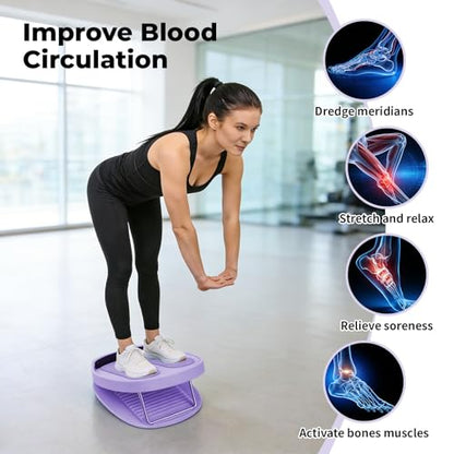 Adjustable Calf Stretcher Slant Board, 15-Level Incline for Ankle Rehab - color: Purple