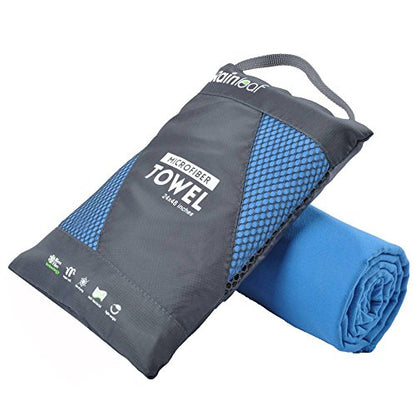 Rainleaf Microfiber Towel Quick Dry Camping & Travel & Gym Towel. Compact - color: Blue, size: 72.00" x 40.00"