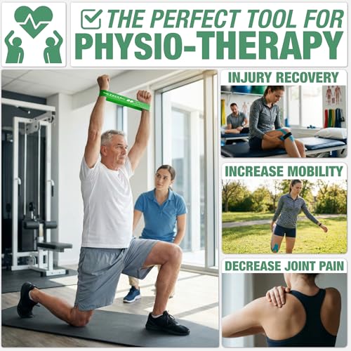 Lebert Mini Resistance Bands – 5 or 10 Pack Loop Bands - color: c) Green 10 Pack