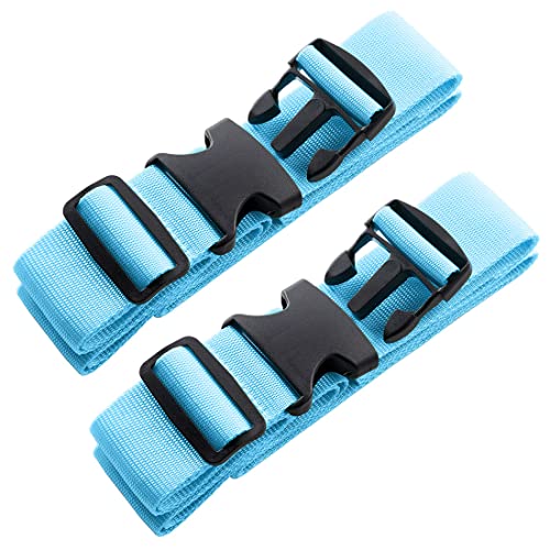 2pcs 74″×2″Luggage Straps for Suitcases,Adjustable Suitcase Straps and Heavy Duty Strap Buckle Packing Straps Travel Accessories,Blue - color: Blue 2PCS